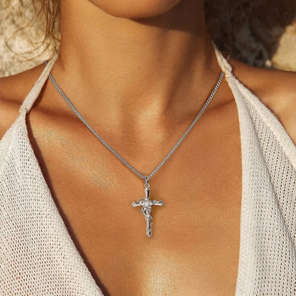 Kors halskæde til kvinder Dainty Faith Cross vedhæng halskæde med valentinsdag fødselsdag fødselsdag jubilæum smykker til mor piger