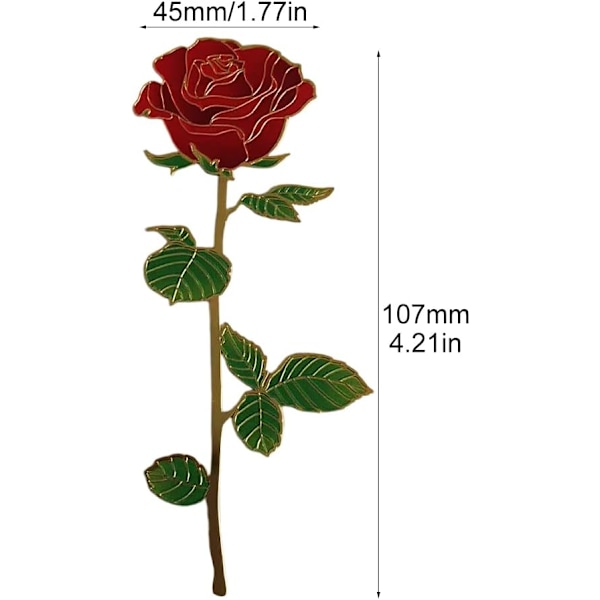 Rød rosebokmerke for kvinner, metallboksideholder for lesere, lærergave, valentinsdag, morsdag, julegave, bursdagsgave