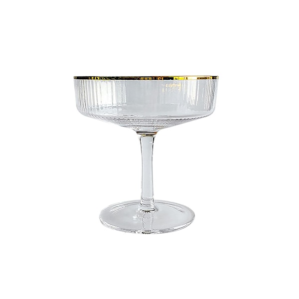 180ml Ribbade Martini-glas, Set om 4, Vintage Coupe-glas, Kristallcocktailglas med fot, Klar vinglas Golden 1pcs