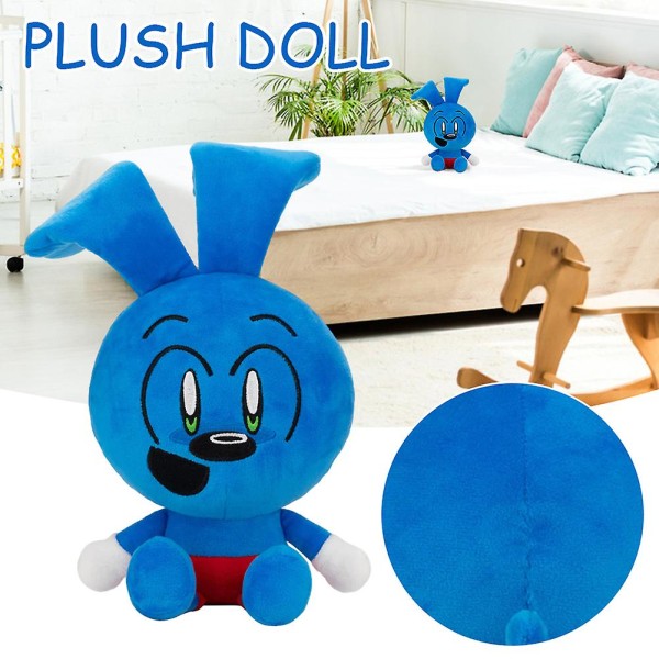 Riggy plysch blå kanin plyschleksak Supermjuk PP bomullskramkudde för sovrum i vardagsrummet