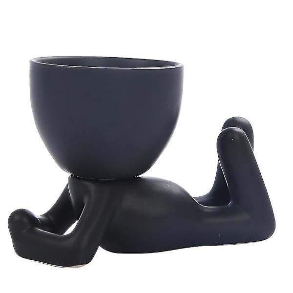 Mini-familie Blomsterpot Menneskelig Form Keramisk Skrivebord Planter Beholder For Sukkulenter Style5