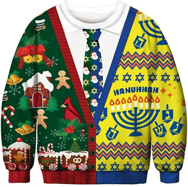 Jultröja 3D digitalt tryck rundhalsad sweatshirt - W2582716 M