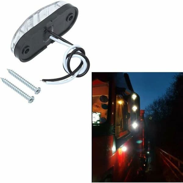 Sæt med 6 LED sidemarkeringslygter til bil, trailer, autocamper, campingvogn, cykel, motor