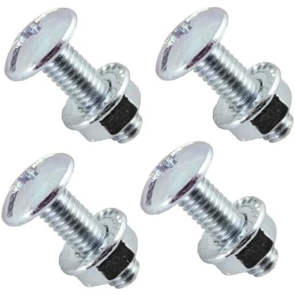 M6 X 25mm Tak- och kabelrännebolt med flänsmutter M6 (6mm) X 25mm Takkabelrännebolt Kupolhuvud med räfflad sexkantsflänsmutter Stål - 20-pack