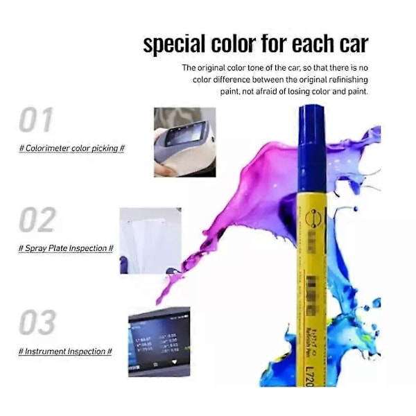 Semphasize Bil Lakstift, 2-i-1 Auto Touch Up Lakkfyllfjerner, Bilreparasjonsstift Silver