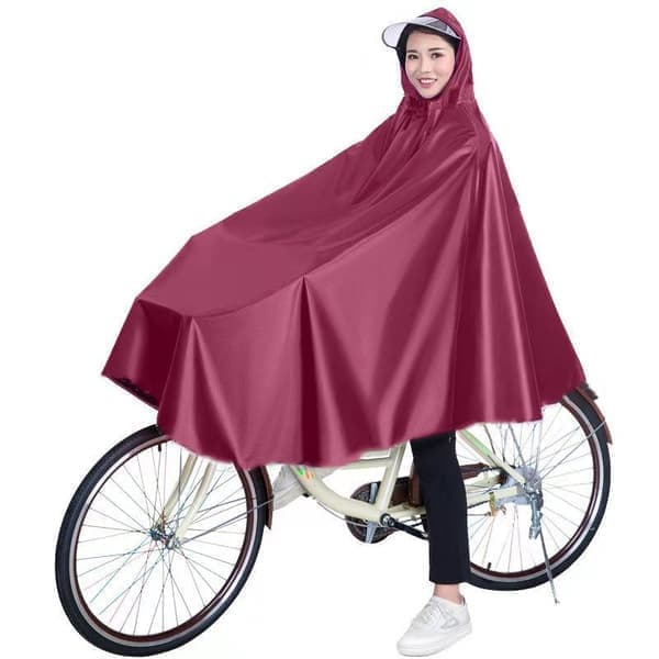 Vanntett regnponcho for sykling, rød