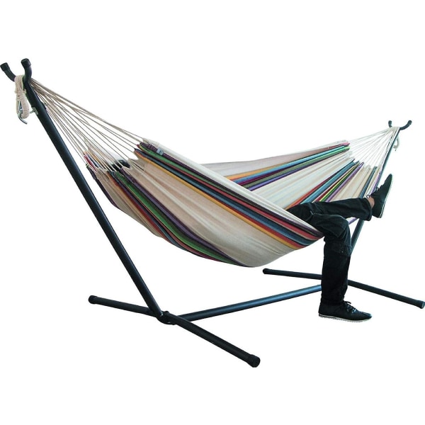 Two-person Hammock Camping Thicken Swinging Chair Outdoor Hanging Bed Canvas Rocking Chair(excluding Brackets)