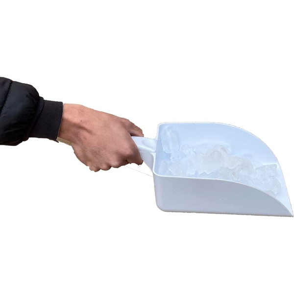 Stor plastskopa/skyffel för is, perfekt för ismaskiner, ishinkar i kök eller till djurfoder (2 skopor)