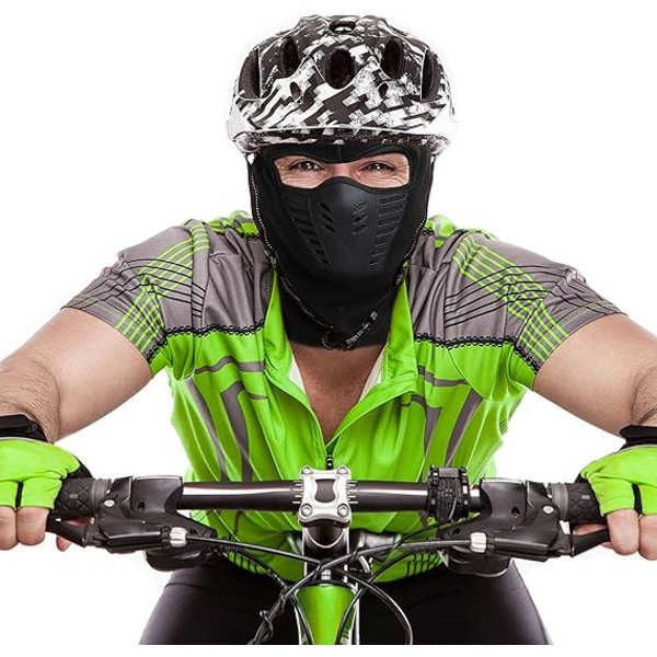 Balaclava för män - Airsoftmask - Ansiktsskydd - Cykeltillbehör - Halsskydd - Skidmask Balaclava - Ninjamask - One Size - Svart