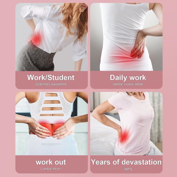 Rygbårepude til lindring af rygsmerter, lændestøtte, diskusprolaps, iskias smertelindring, stillingskorrektor Purple