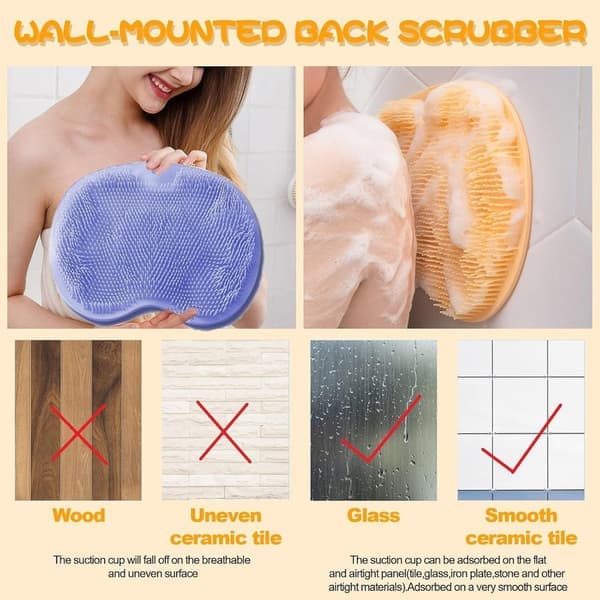 2-pack Fotscrubmatta med halkfria sugkoppar, för dusch och bad Blue