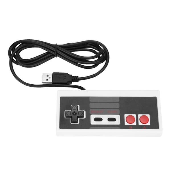Klassisk trådbunden USB-spelkontroll ursprungligen designad för NES Mini Host (vit)