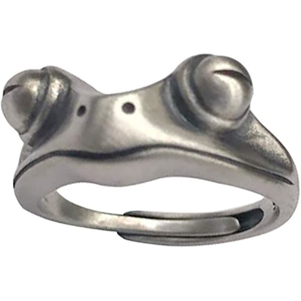 Vintage Silver Animal Open Ring, Justerbar Groda, Orm, Drake, Katt Finger Ring För Kvinnor Män Tonåringar Flickor Pojkar Mode Fest Smycken