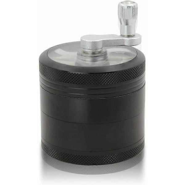 Premium Handvevad Kvarn Oerhört Slitstark Aluminium Metall Kryddkvarn, Diameter 40mm (Svart)
