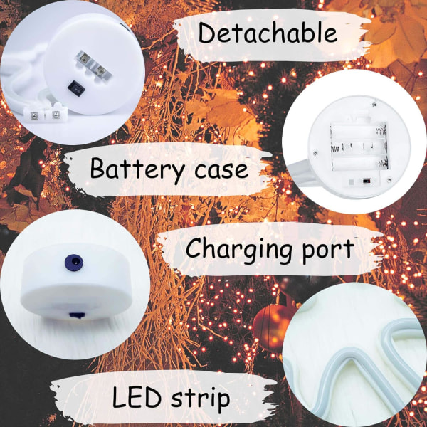 LED-månelys, månen neonlys USB/batteridrevet månelampe månenattlys jenteromdekor månen neon skilt for soverom månen neonlampe for jenter