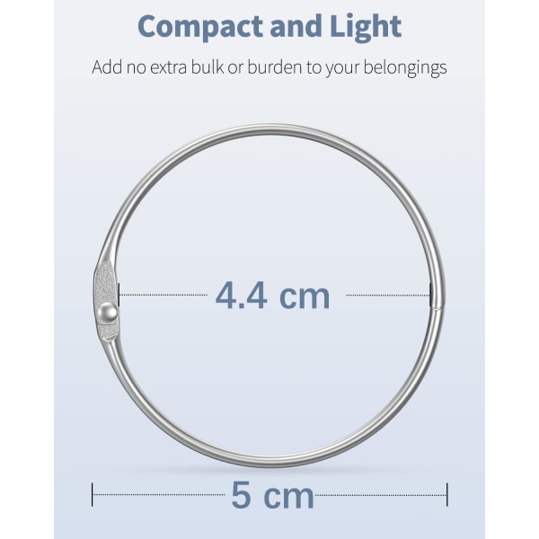 Løsbladpermringer 5 cm Bokringer i glatt stål for indekskort Flash-kort Kvitteringer Memoer Bilder og filer Heavy Duty Organizer-løkker, 12 stk.