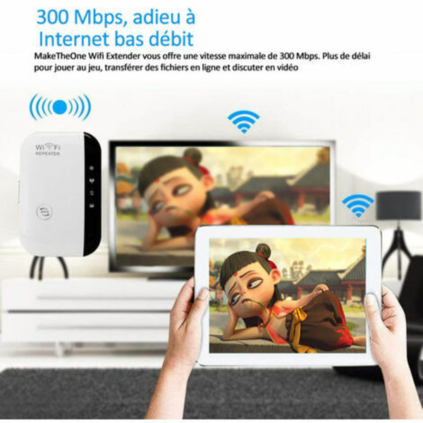 300m WiFi Signal Booster Wireless Repeater WiFi forstærker WiFi Range Extender til hjemmekontor
