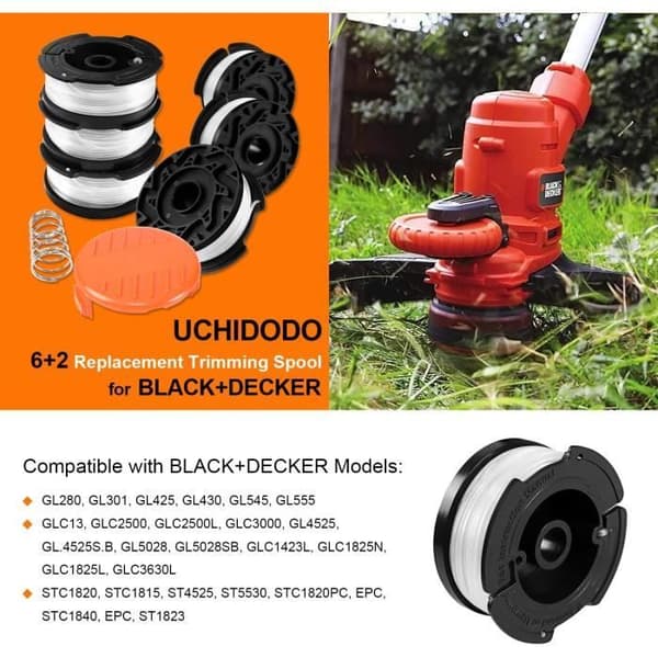 Black & Decker Trådspole - 6 Spoler - Spoledeksel - Fjær Inkludert