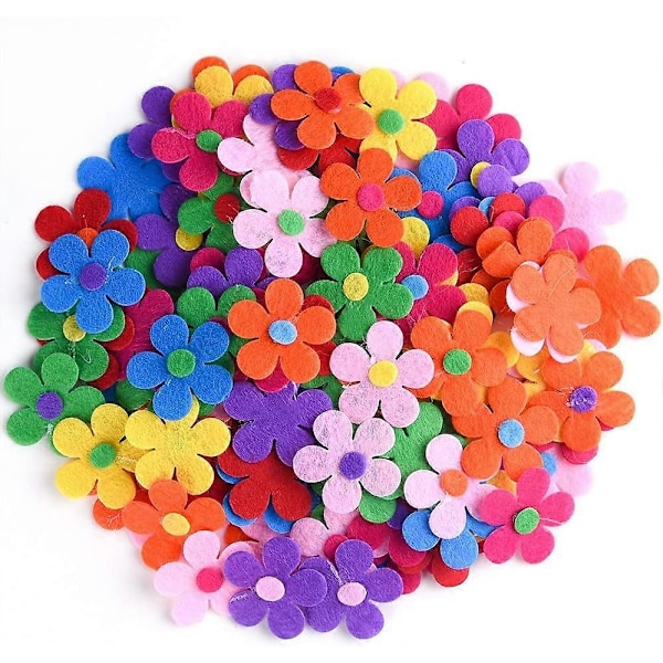 240 Stycken Filt Blommig Tyg Blomsterprydnad DIY Hantverk (Blandade Färger)