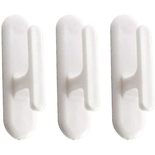 6 stk Vægmonterede gardinbindinger Plastgardinspænder Selvklæbende kroge Sticky Curtain Holdbacks (hvide)