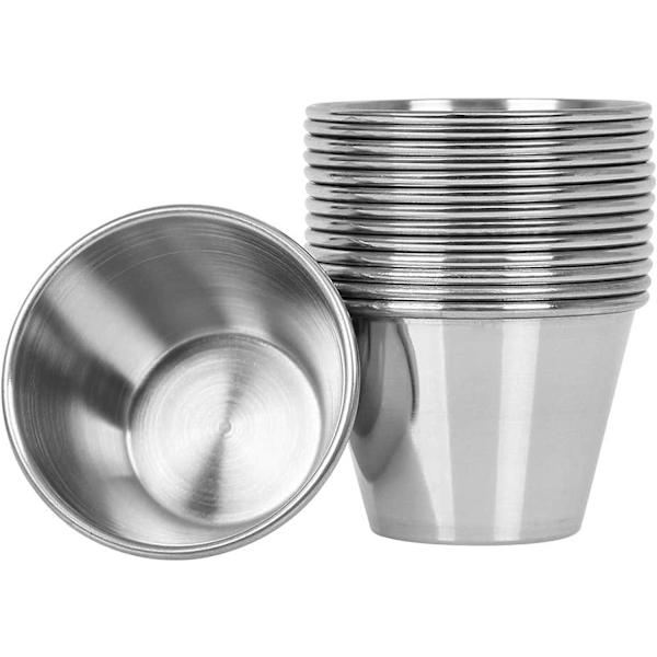 14 pak rustfrit stål sauce kopper, perfekt til dipping og portionskopper, 2,5 oz