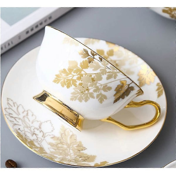 Kaffekopp Keramisk kaffekopp og skål, eksklusiv engelsk tekopp, kaffekopp til hjemmet, egnet for blomsterte, diverse spesialkaffe kaffe-/tekopp