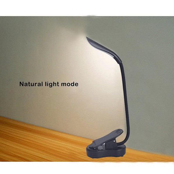 Bokstöd Clip-on Bordslampa Ögonskydd Mjukt Ljus Bordslampa För Sovrum Sovsal Läshörna Black 75*40*245mm