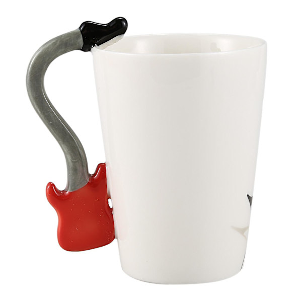 Musikstil Gitarr Keramisk Mugg Kaffe Te Mjölk Stave Koppar Med Handtag Kaffe Mugg Nyhet Gåvor Röd