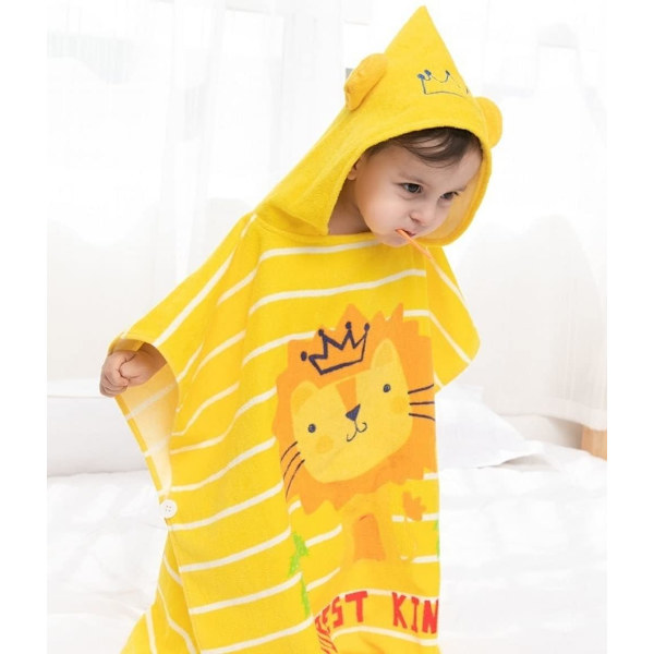 Barn Poncho med Huva Strandhandduk Barn Badrock Badrock Djur Bomull Simbassäng Duschhandduk för Pojkar och Flickor