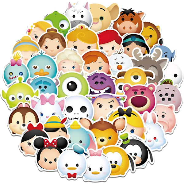 50 kpl Cartoon Disney -elokuvatarroja lapsille Kawaii Cartoon Animal Character -tarroja vesipullon kuppiin kannettavan tietokoneen korjauksiin (piirretty hahmo)