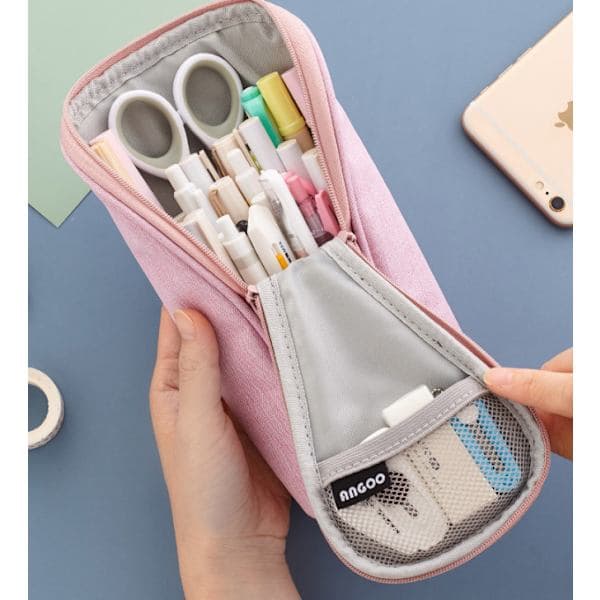 Multifunksjonell Kreativ Tredimensjonal Solid Farge Stor Kapasitet Etui (Rosa)