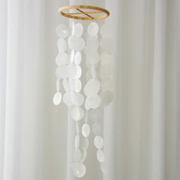 Kunst Capiz Havevindspil med Cool, Naturlig Zen-charme Multicolor