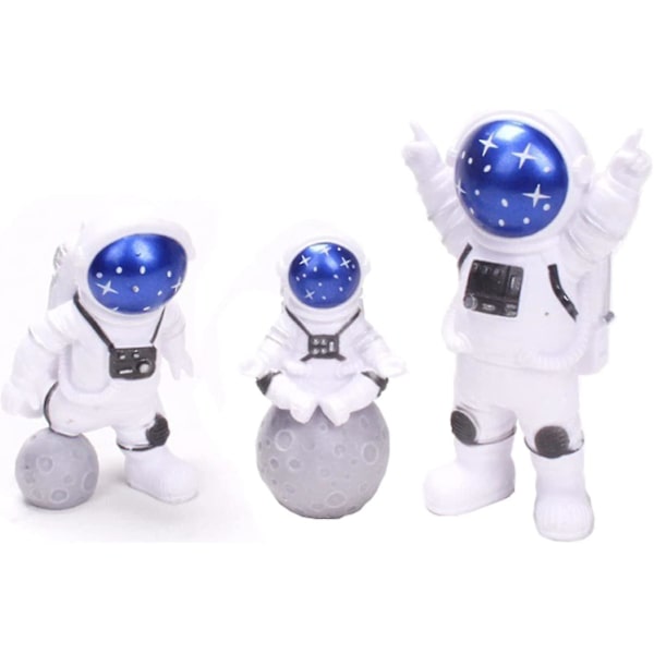 3 stk. Astronaut Figurine Kage Topper Ydre Rum Kage Dekoration Astronaut Model Display Miniature Som