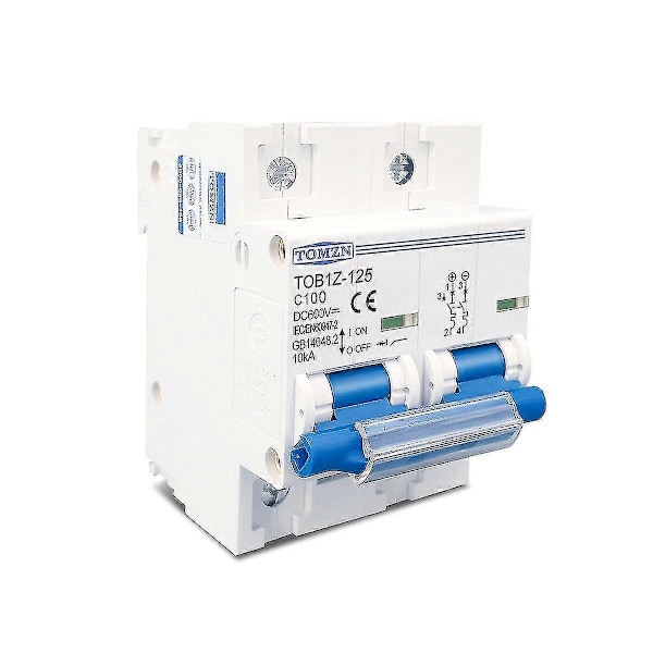 2p 80a 100a 125a DC MCB 600V Strömbrytare för PV-system C-kurva 100A