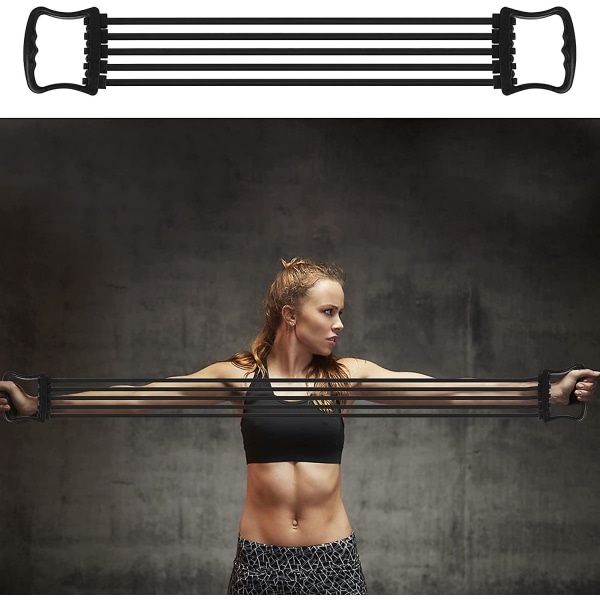 Bryst Ekspander Puller, 5 Rør Bryst Ekspander Muskel Pull Exerciser Bryst Arm Ekspander Bryst Ekspander Fitness Justerbar Bryst Ekspander Til Hjem Gym M