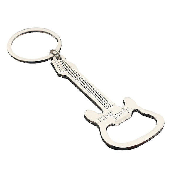 Fickformat Liten Metall Legering Ölflaskeöppnare Verktyg Gitarr Nyckelring Nyckelring Present
