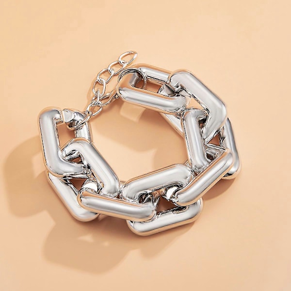 Shixin Hip Hop Overdrevet Tyk Led Kæde Armbånd Til Kvinder Ccb Materiale Store Brede Armbånd Mode Hånd Kæder Smykker S03-2