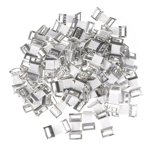 100 kpl koukkujoustavia solkia Luovat soljet alumiininen side soljet (valkoinen) (3x1,5cm, valkoinen)