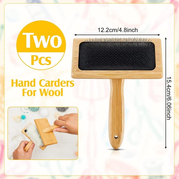 2 stk Håndkarte eller Single Flick Carder - Uld Carders - Filtning