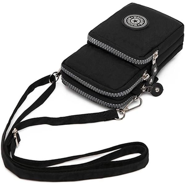 Damer Jenter Nylon Design Liten Skulderveske Håndleddveske Håndvesker(Svart)
