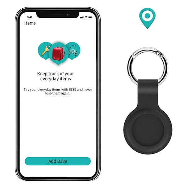 Apple AirTags -kotelon suojaseurantalaite autoon, silikoni, avaimet, musta Black