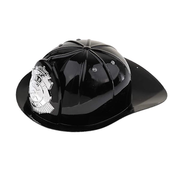 Brandman Hjelm Leksak Stimulerad Brandman Hjelm Barn Cosplay Hjelm Pedagogisk Tjock Brandman Badge Hjelm Leksak Jiyuge Black