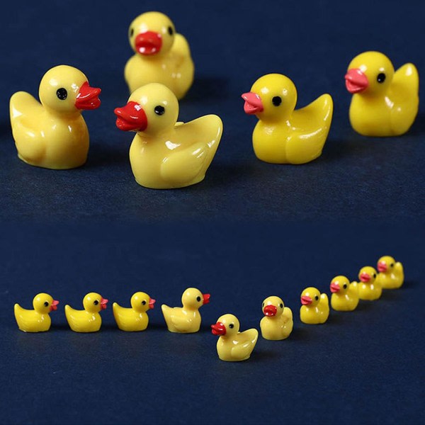 100/200 st Mini Rubber Ducks Miniature Resin Ducks Gul Tiny D 100st gul - 100pcs yellow 100pcs