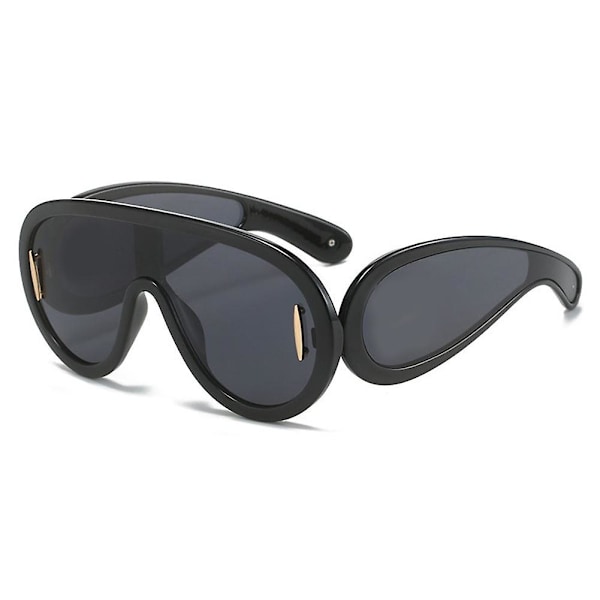 Unisex Cool Style Store Rammer Solbriller Bærbare Holdbare Anti UV Briller til Kvinder Mænd Black