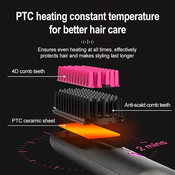 Ledningsfri glattejern med PTC-opvarmning