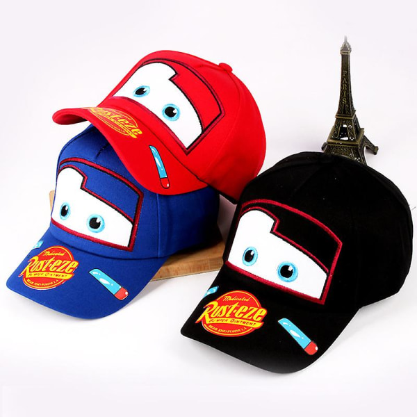 Bilar Cap Lightning Mcqueen Cap Barn Pojkar Flickor Unisex Barn Mössa Sommar Solskydd Utomhus Black