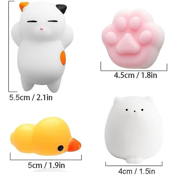 24 stk. Mini Squishy Dyr Squishies Kawaii Søde Bløde Legetøj Stress Squeeze Legetøj