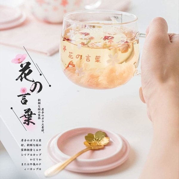 Sakura Cup, Creative Sakura Mug, Söt Värmebeständig kopp (Färg: Rosa A, Storlek: 400ml)