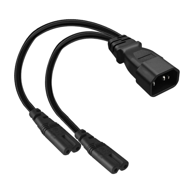 3-polig kontakt IEC320-c14 till IEC320-c7+c7 omvandlare adapter strömkabel