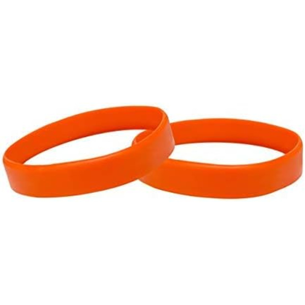 Silikonirannekkeet 10 kpl nuorten kokoja (oranssi)